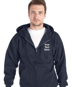 Personalised Navy Blue Zipped Hoody