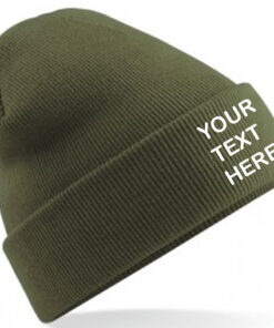 Personalised Moss Green Classic Beanie