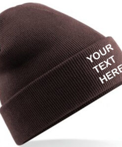 Personalised Chocolate coloured Classic Beanie