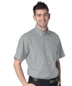 Alternative view of Personalised Silver Grey Short Sleeve Oxford Shirt