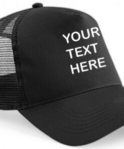 Personalised Black/Black Trucker Cap