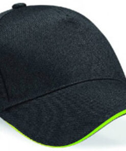 Alternative view of Personalised Black/Lime Green Ultimate 5 Panel Cap