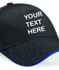 Personalised Black/Royal Blue Ultimate 5 Panel Cap