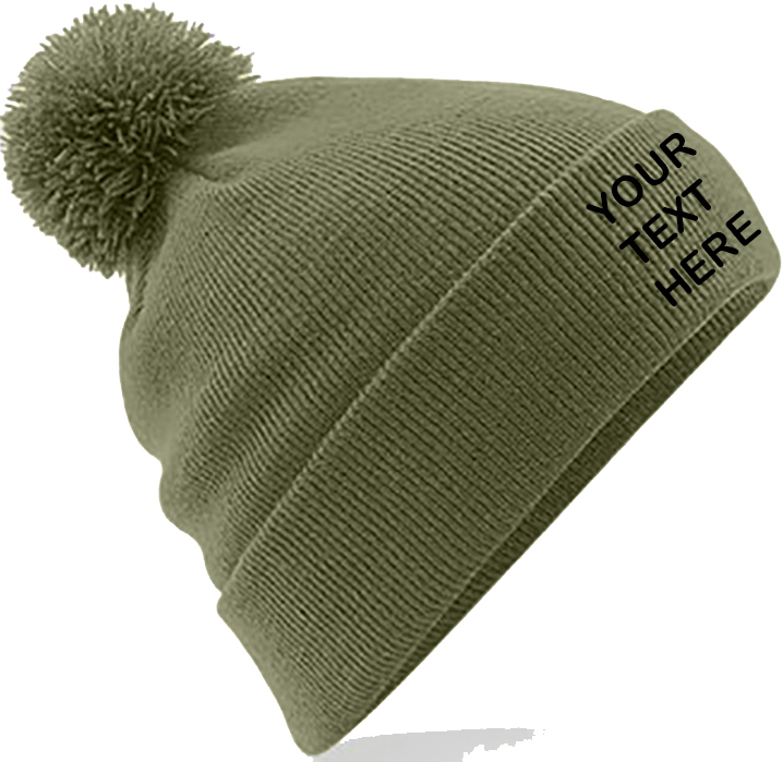 Personalised Moss Green PomPom Beanie