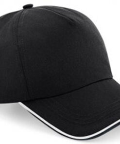 Alternative view of Personalised Black/White Piped Cap