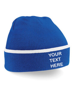 Personalised Royal Blue/White Teamwear Beanie