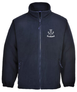 Embroidered Scotland Full Zip Navy Fleece