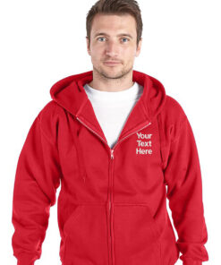 Personalised Red Zipped Hoody