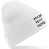 Personalised White Classic Beanie