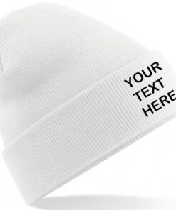 Personalised White Classic Beanie