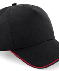 Alternative view of Personalised Black/Red Piped Cap
